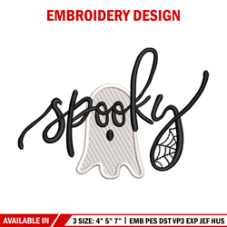 Spooky ghost embroidery design, Spooky embroidery, Emb design, Embroidery shirt, Embroidery file, Digital download