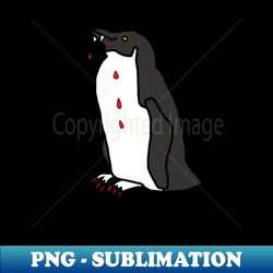 png digital download - halloween horror penguin sublimation design - spine-chilling creatures with sharp teeth