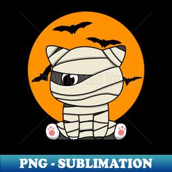 Halloween Mummy Cat - Spooky PNG Sublimation Download - High-Quality Design for Creepy Crafts