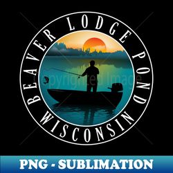 Beaver Lodge Pond Fishing - Sublimation PNG with Crystal Clear Transparency - Fish in Style