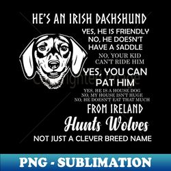 Irish Dachshund - Transparent Sublimation Design - Show Off Your Lucky Pup