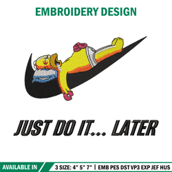 Swoosh Homer embroidery design, The Simpsons embroidery, Nike design, cartoon design, cartoon shirt, Digital download