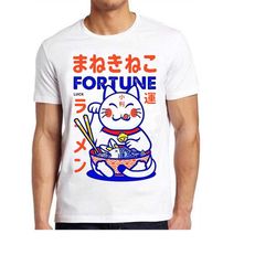 Maneki Neko Lucky Cat Fortune Happiness Wealth Meme Funny Gift Tee T Shirt 818