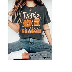 Retro Fall Comfort Colors Shirt | Tis The Season Shirt, Pumpkin Spice Latte Shirt, Vintage Thanksgiving Shirt, Vintage F