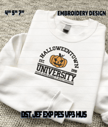 Pumpkin University Embroidery Machine Design, Halloweentown University Embroidery Design, Spooky Pumpkin Embroidery Design
