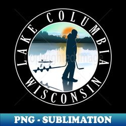 PNG Transparent Digital Download File - Ice Fishing Lake Columbia Wisconsin - High-Quality Sublimation Design