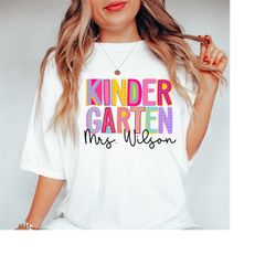 Kindergarten Teacher Shirt, Custom Kindergarten Shirt For Teacher T Shirt, Cute Kindergarten Crew T-Shirt for Teacher Gi