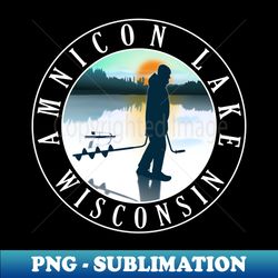 PNG Digital Download - Sublimation - Amnicon Lake Wisconsin Ice Fishing Excellence