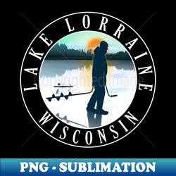 Lake Lorraine Wisconsin Ice Fishing - Stunningly Realistic PNG Sublimation Digital Download