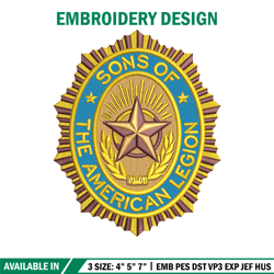 The american legion embroidery design, Logo embroidery, Emb design, Embroidery shirt, Embroidery file, Digital download