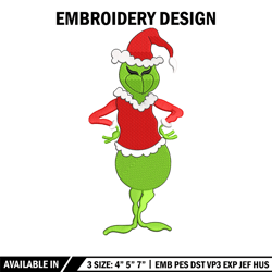 The Grinch embroidery design, Chrismas embroidery, Embroidery file, Embroidery shirt, Emb design, Digital download