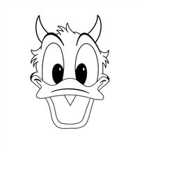 Devil Donald Duck Digital Files - SVG/PDF/PNG/Jpeg - Halloween Coloring Pages/Kids Coloring Pages