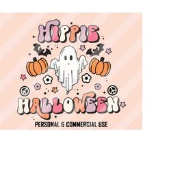 Hippie Halloween PNG, Halloween Sublimation Designs, Halloween Png, Retro Halloween Png, Gute Ghost, Spooky Designs, Hip