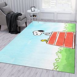 Snoopy Ver 4 Rug Living Room Rug Floor Decor Home Decor Area Rug For Living Room Bedroom Rug Home Decor