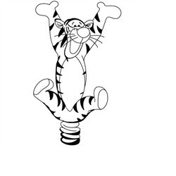 Bouncing Tigger (Winnie the Pooh) Digital Files - SVG/PDF/PNG/JPeg - Winnie the Pooh Coloring Pages