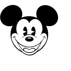 Classic Mickey Mouse Face Digital Files - SVG/PDF/PNG/Jpeg - Mickey Mouse Coloring Pages