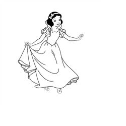 Snow White (Snow White and the Seven Dwarfs) Digital Files - SVG/PDF/PNG/JPeg - Princess Coloring Pages