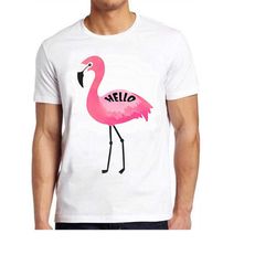 Flamingo Hello Pink Flamingos Cute Funny Animal Bird Meme Gift Tee Gamer Cult Movie Music  T Shirt 711
