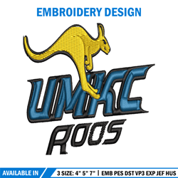 UMKC Kangaroos embroidery design, UMKC Kangaroos embroidery, logo Sport, Sport embroidery, NCAA embroidery.
