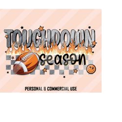 Touchdown Season PNG, Football Sublimation, Football Season Png, Retro Football Png, Football Png, Game Day Png, Sports