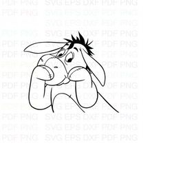 Eeyore_Donkey_Winnie_the_Pooh_7 Outline Svg Dxf Eps Pdf Png, Cricut, Cutting file, Vector, Clipart - Instant Download