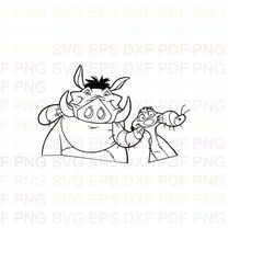 Pumbaa_Timon_and_Pumbaa_5 Outline Svg Dxf Eps Pdf Png, Cricut, Cutting file, Vector, Clipart - Instant Download