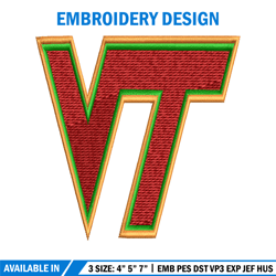 Virginia Tech Hokies embroidery design, Virginia Tech Hokies embroidery, logo Sport, Sport embroidery, NCAA embroidery.