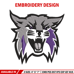 Weber State Wildcats embroidery design, Weber State Wildcats embroidery, logo Sport, Sport embroidery, NCAA embroidery.