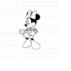Minnie_Christmas_small_Gift_Mouse_Mickey Outline Svg Dxf Eps Pdf Png, Cricut, Cutting file, Vector, Clipart - Instant Do