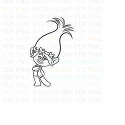 Poppy_Smile_Trolls Outline Svg Dxf Eps Pdf Png, Cricut, Cutting file, Vector, Clipart - Instant Download