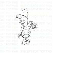 Piglet_Winnie_the_Pooh_10 Outline Svg Dxf Eps Pdf Png, Cricut, Cutting file, Vector, Clipart - Instant Download