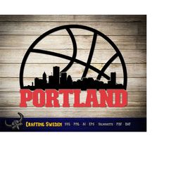 Portland Basketball City Skyline for cutting & - SVG, AI, PNG, Cricut and Silhouette Studio