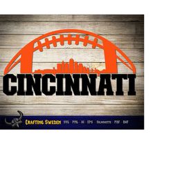 Cincinnati Football City Skyline for cutting - SVG, AI, PNG, Cricut and Silhouette Studio