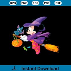 Disney Halloween Witch Minnie And Bat PNG Download