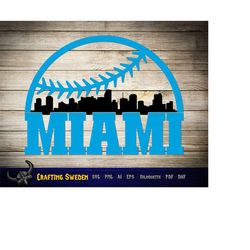 Miami Baseball City Skyline for cutting - SVG, AI, PNG, Cricut and Silhouette Studio