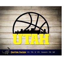 Salt Lake City, Utah Basketball City Skyline for cutting & - SVG, AI, PNG, Cricut and Silhouette Studio