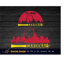 St Louis Baseball Skyline for cutting & - SVG, AI, PNG, Cricut and Silhouette Studio