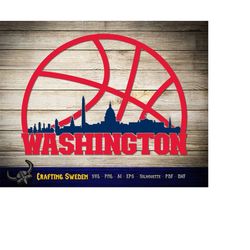 Washington Basketball City Skyline for cutting & - SVG, AI, PNG, Cricut and Silhouette Studio