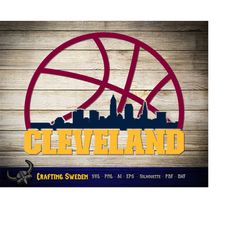 Cleveland Basketball City Skyline for cutting & - SVG, AI, PNG, Cricut and Silhouette Studio