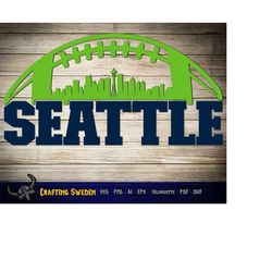 Seattle Football City Skyline for cutting & - SVG, AI, PNG, Cricut and Silhouette Studio