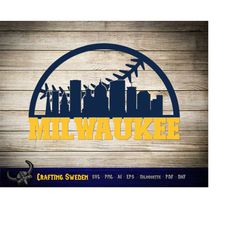 Milwaukee Baseball Skyline for cutting & - SVG, AI, PNG, Cricut and Silhouette Studio