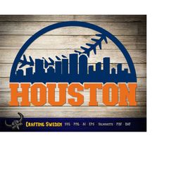 Houston Baseball Skyline for cutting & - SVG, AI, PNG, Cricut and Silhouette Studio