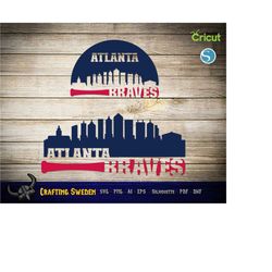 Atlanta Baseball Skyline for cutting - SVG, AI, PNG, Cricut and Silhouette Studio Clip Art
