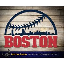 Boston Baseball Skyline for cutting & - SVG, AI, PNG, Cricut and Silhouette Studio