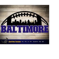 Baltimore Football City Skyline for cutting & - SVG, AI, PNG, Cricut and Silhouette Studio
