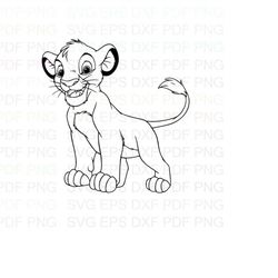 Simba_The_Lion_King_3 Outline Svg Dxf Eps Pdf Png, Cricut, Cutting file, Vector, Clipart - Instant Download
