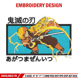 Zenitsu box embroidery design, Zenitsu embroidery, Anime design, Embroidery shirt, Embroidery file, Digital download
