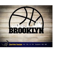 Brooklyn New York Basketball City Skyline for cutting & - SVG, AI, PNG, Cricut and Silhouette Studio