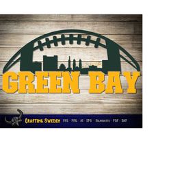 Green Bay Football City Skyline for cutting - SVG, AI, PNG, Cricut and Silhouette Studio