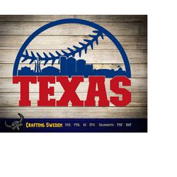 Arlington Texas Baseball City Skyline for cutting - SVG, AI, PNG, Cricut and Silhouette Studio